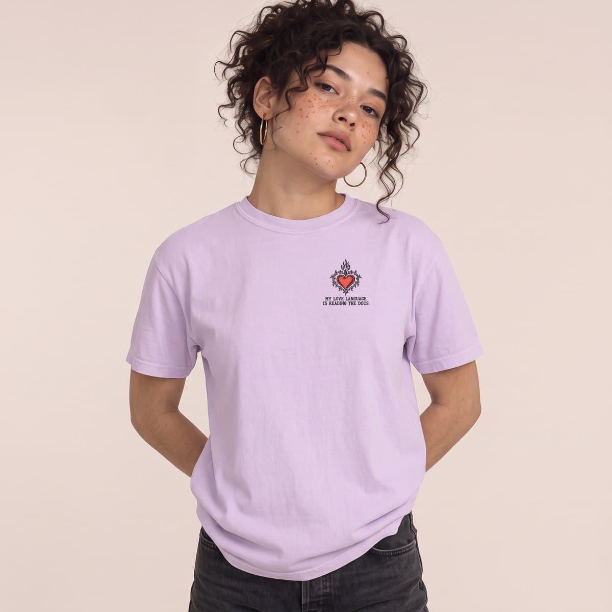My love language is reading the docs: worn, front view